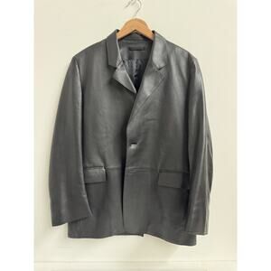 COS Black Leather Blazer – Lambskin – Size 40R – Minimalist